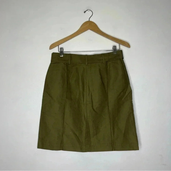 Ann Taylor Green Belted Linen A- Line Skirt Size 8 NWT - Picture 5 of 6
